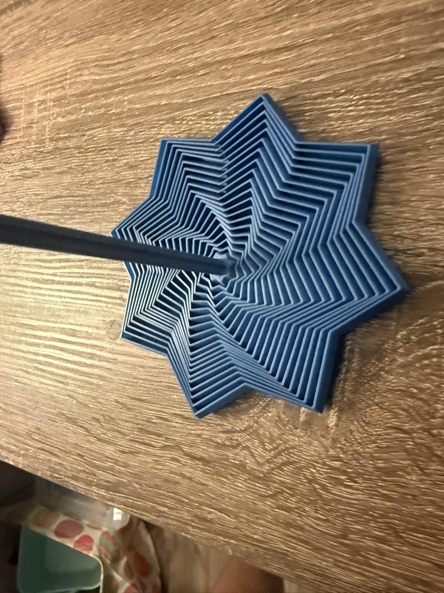 Blue star fidget spinner top view